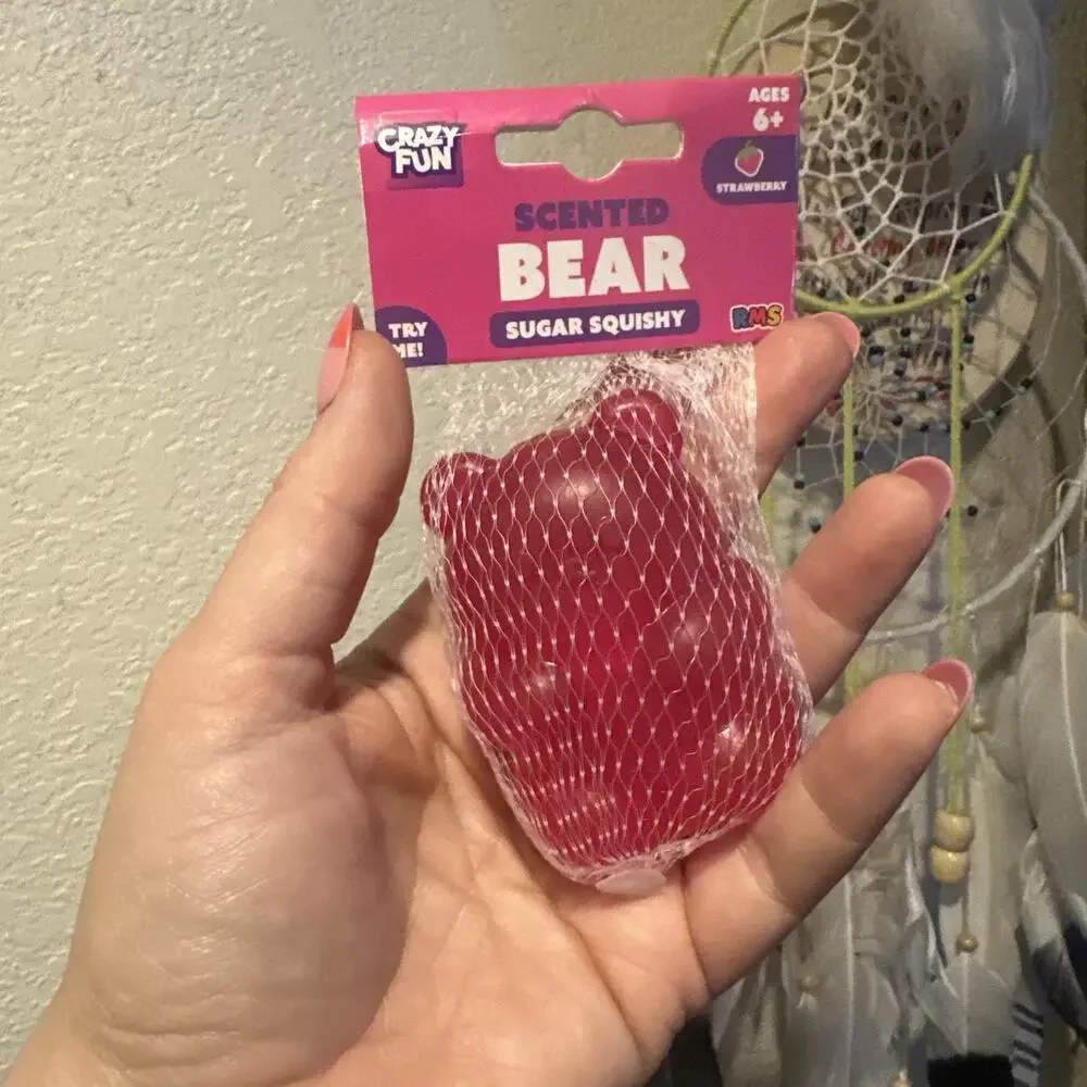 Crazy Fun RMS Strawberry Scented Pink Bear Sugar Squishy